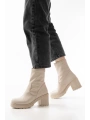 767-3040 Bej Günlük Kalın Topuklu Kadın Bot
