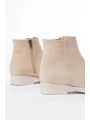 165-204 Bej Süet Fermuarlı Günlük Kadın Bot