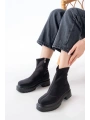 236-2011 Siyah Dalgıç Fermuarlı Günlük Kadın Bot