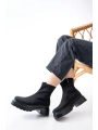 236-2011 Siyah Dalgıç Fermuarlı Günlük Kadın Bot