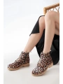 165-225 Leopar Bağcıklı Fermuarlı Günlük Kadın Bot
