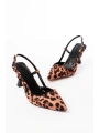 ST-002 Leopar Günlük 7 cm Topuklu Bayan Ayakkabı