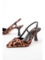 ST-002 Leopar Günlük 7 cm Topuklu Bayan Ayakkabı