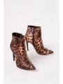 VRT-4802 Leopar Yüksek İnce Topuklu Fermuarlı Kadın Bot