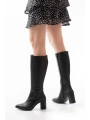 YSN-4422 Siyah Topuklu Kadın Çizme