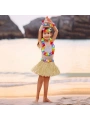 Yetişkin Çocuk Hawaii Parti Seti - 40 Cm Naturel Etek + Çiçek Aksesuarlar (5 Parça)