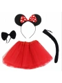 Minnie Mouse Kostüm Seti Etek Taç Kuyruk Papyon Gösteri Seti