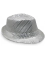 Disko Star Gümüş Payetli Fötr Şapka Yetişkin Boy