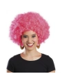 Pembe Renk Kıvırcık Afro Bonus Peruk
