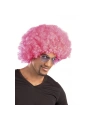 Pembe Renk Kıvırcık Afro Bonus Peruk