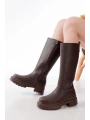236-340 Kahverengi Fermuarlı Günlük Kadın Çizme