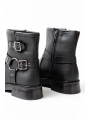 02-2013 Siyah Toka Aksesuarlı Fermuarlı Günlük Kadın Bot