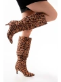 SR-2001 Leopar İnce Topuklu Günlük Bayan Çizme