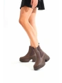 FZ-2400 Kahverengi Yüksek Tabanlı Lastikli Günlük Kadın Bot