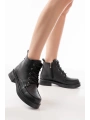 02-2001 Siyah Bağcıklı Fermuarlı Günlük Kadın Bot