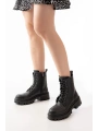868-356 Siyah Bağcıklı Fermuarlı Günlük Kadın Bot