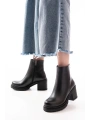 767-3020 Siyah Fermuarlı Kalın Topuklu Günlük Kadın Bot