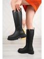 812-340 Siyah Fermuarlı Günlük Kadın Çizme