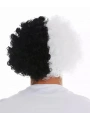 Siyah Beyaz Kıvırcık Afro Bonus Peruk Taraftar Bonus Saç