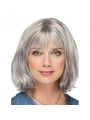 Gri Renk Yaşlı Peruğu Kısa Saç Kısa Peruk Gri Teyze Peruğu