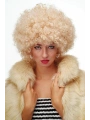 Altın Renk Kıvırcık Afro Bonus Peruk Saç Parti Peruğu Platin Gold