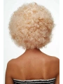 Altın Renk Kıvırcık Afro Bonus Peruk Saç Parti Peruğu Platin Gold