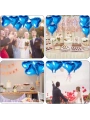 Metalize Parlak Mavi Kalp Şekilli Uçan Balon Folyo 18 İnç 45 Cm 25 Adet