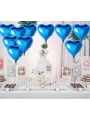 Metalize Parlak Mavi Kalp Şekilli Uçan Balon Folyo 18 İnç 45 Cm 25 Adet