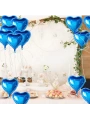 Metalize Parlak Mavi Kalp Şekilli Uçan Balon Folyo 18 İnç 45 Cm 25 Adet