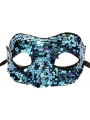 Mavi Renk Payetli Pullu Parti Maskesi Balo Venedik