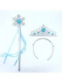 Karlar Ülkesi Elsa Mavi Kalp Tacı Ve Kar Temalı Asa Seti