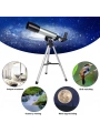 50x360 Mini Teleskop Kara Uzay Teleskobu Aliminyum Gövde Tripodlu