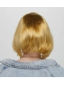 Altın Renk Düz Kesim Küt Parti Peruğu Kısa Takma Saç