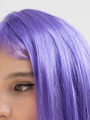 Lila Renk Uzun Düz Parti Peruğu
