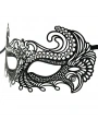 Siyah Renk Lazer Kesim Üzeri Kristal Taşlı Metal Balo Parti Venedik Maskesi
