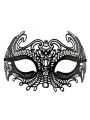 Siyah Renk Lazer Kesim Üzeri Kristal Taşlı Metal Balo Parti Venedik Maskesi