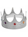 Gümüş Renk Yetişkin Çocuk Uyumlu Kral Tacı Kraliyet Tacı 60 Cm