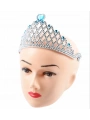Mavi Kalpli Gümüş Renk Kraliçe Tacı Prenses Tacı