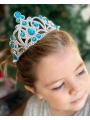 Mavi Taşlı Elsa Çocuk Tacı Prenses Tacı Kraliçe Tacı 16x14 Cm