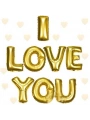I Love You Folyo Balon Altın Renk 35 Cm