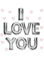 I Love You Folyo Balon Gümüş Renk 35 Cm