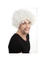 Beyaz Renk Kıvırcık Afro Bonus Peruk
