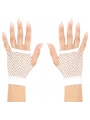 Beyaz Renk Kısa Boy Fileli Örgü Eldiven