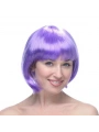Lila Renk Kısa Model Parti Peruğu - Lila Renk Küt Saç