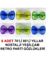 70li 80li Yıllar Nostalji Yeşilçam Retro Parti Gözlükleri 6 Adet