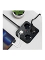 Akım Korumalı Anahtarlı Priz - 3x Priz - 2x Usb - 2x Type-c - 2 Mt Kablo Hızlı Şarj Özellikli Siyah