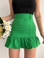 Altı fırfırlı etek yeşil s24817