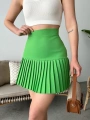 Altı pliseli mini etek yeşil s24705