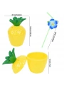 Ananas Hawaii Luau Aloha Pipetli İçecek Kabı Bardak 10x13 Cm 1 Adet