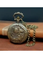 Antika Tren Tasarımlı Köstekli Cep Saati